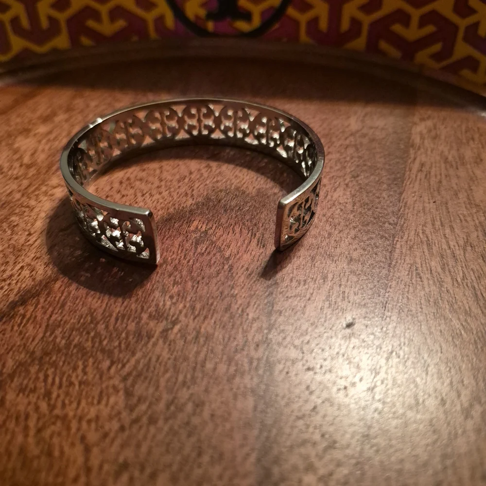 Tory Burch Silver Cuff Bracelet Double T Design